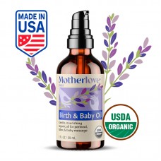 Motherlove Birth & Baby Oil 2oz | Gentle, organic, nourishing oil for perineal, labor, & baby massage| Organic Perineal Massage Oil | Baby Massage Oil | Made in USA